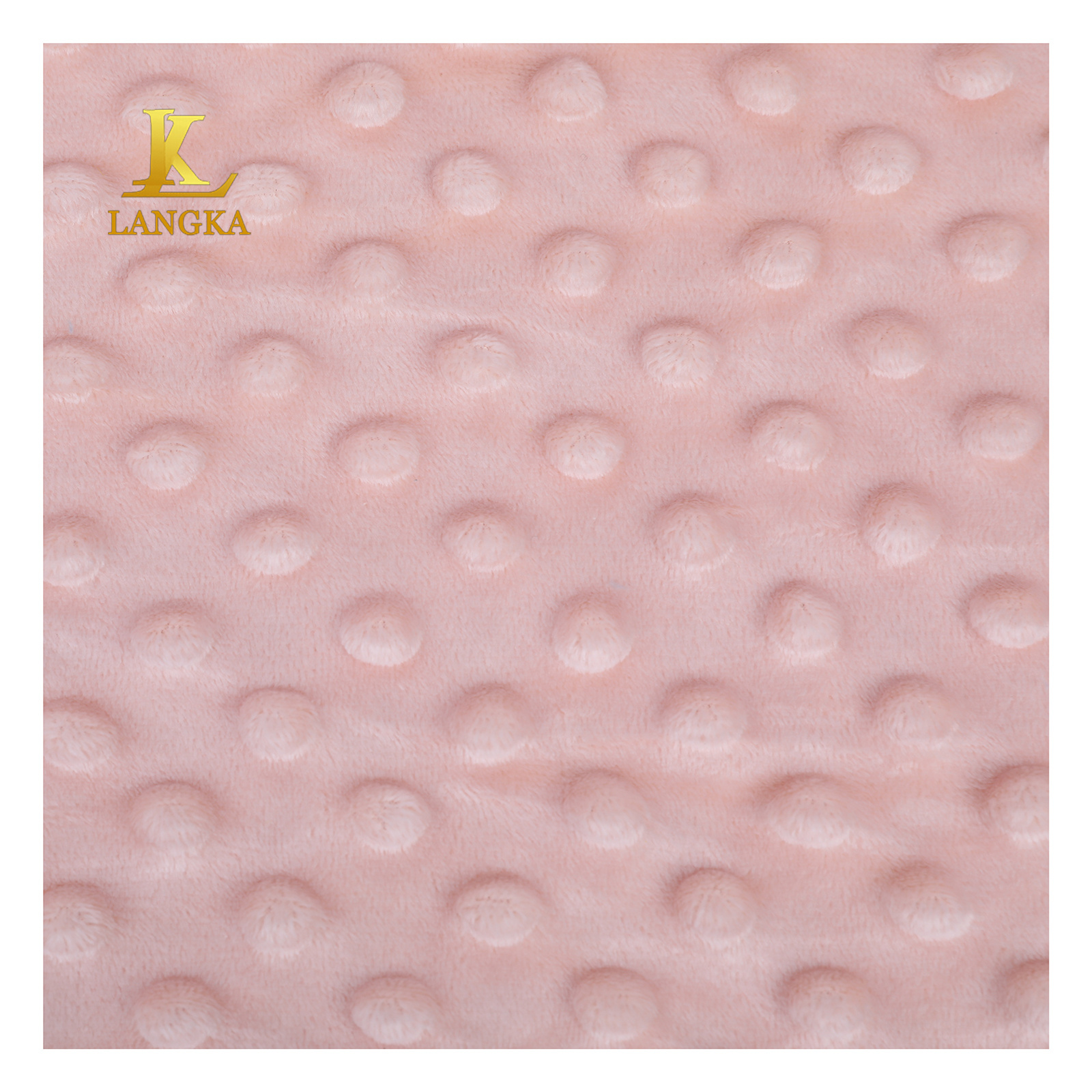 Langka recycled 100% polyester material cuddle minky dimple dot baby blanket super soft bubble plush fleece fabric