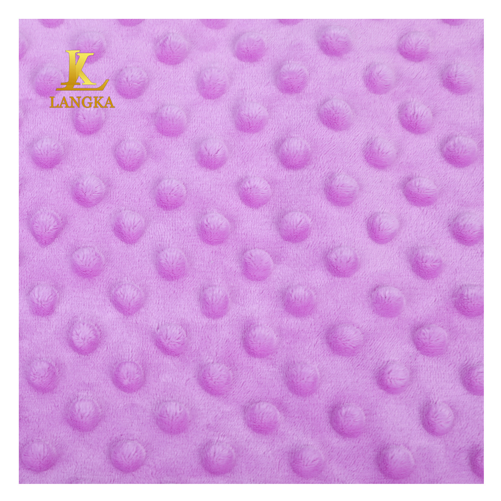 Langka recycled 100% polyester material cuddle minky dimple dot baby blanket super soft bubble plush fleece fabric