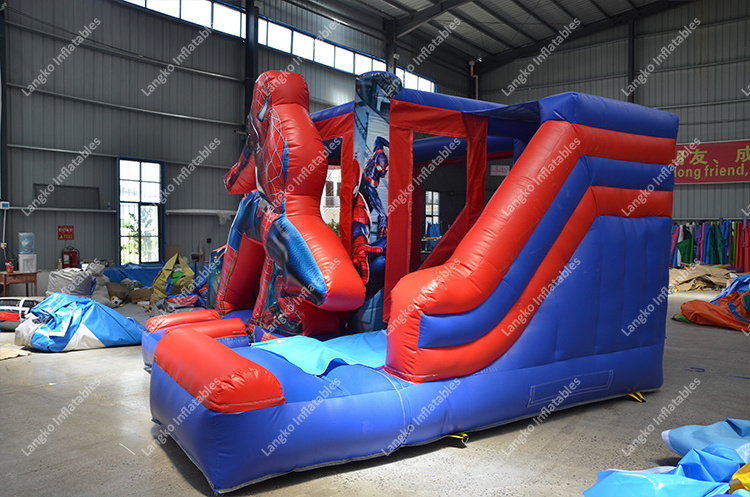 hot sale commercial spider man inflatable bounce combo slide spiderman bouncy castle for sale