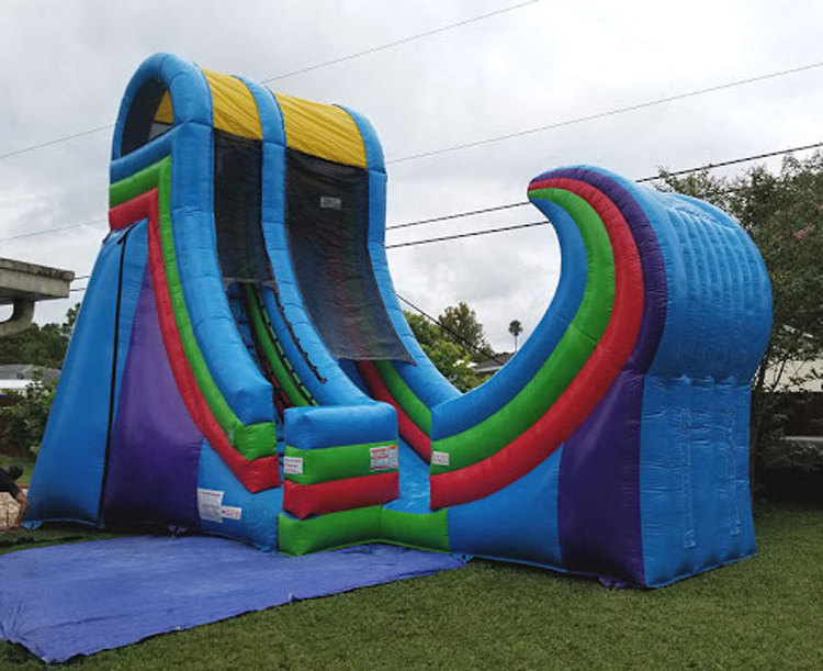 Outdoor giant 21ft wild rapids slides half pipe rampage inflatable water slide for adults