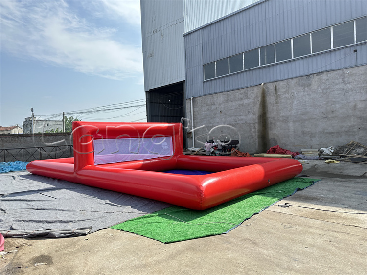 red color pvc juegos inflables china inflatable water jumping volleyball court field for party rental