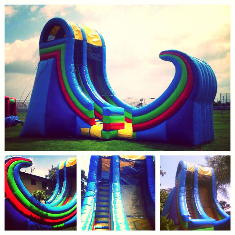 Outdoor giant 21ft wild rapids slides half pipe rampage inflatable water slide for adults