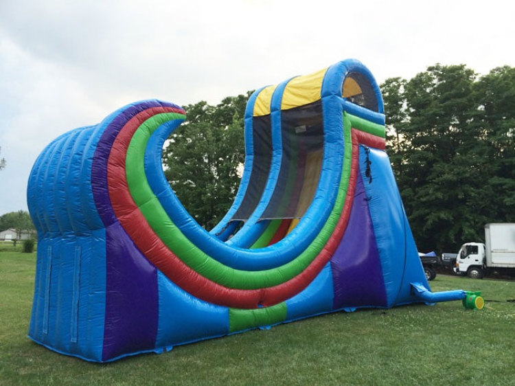 Outdoor giant 21ft wild rapids slides half pipe rampage inflatable water slide for adults