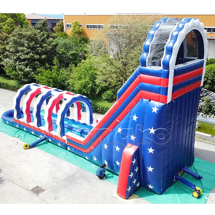 China Langko inflatables star slip and slide pool waterslide giant inflatable water slide