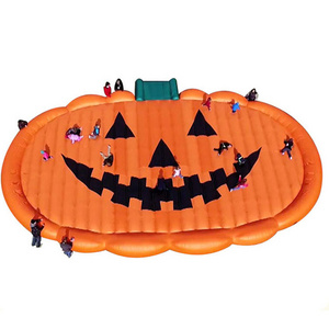 Custom giant huge halloween jumping bounce pads inflatable pumpkin pad for kids adults jump