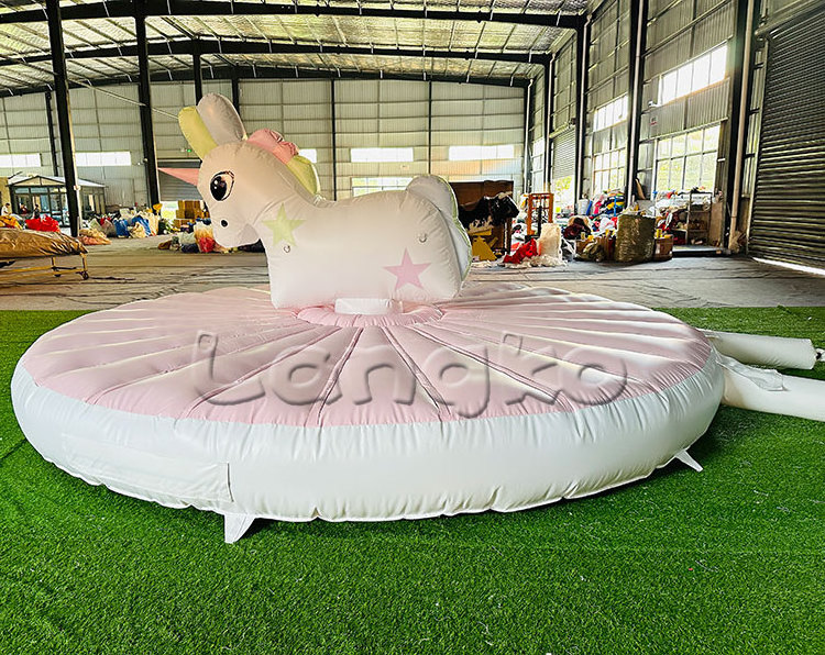 Backyard unicorn Ride game Professional inflatable unicorn ride Mattress