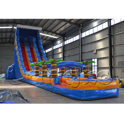 Amusement Park Products Giant palmtree slide pool commercial adult inflatable water slides