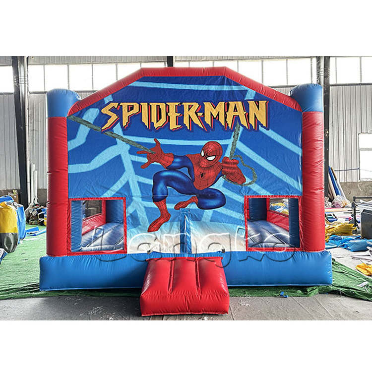 Commercial Fun Spiderman Inflatable Combo Superhero Theme Jumper Spider Man Castle Bounce House with water slide