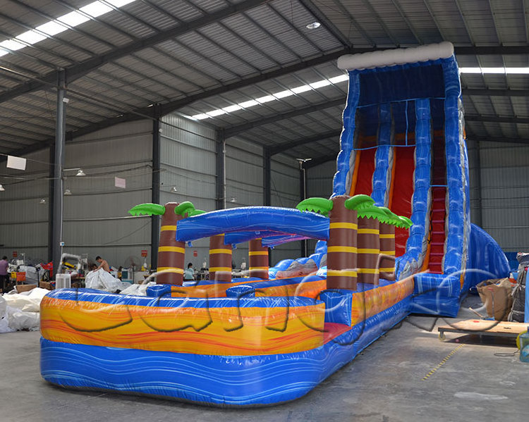 Amusement Park Products Giant palmtree slide pool commercial adult inflatable water slides