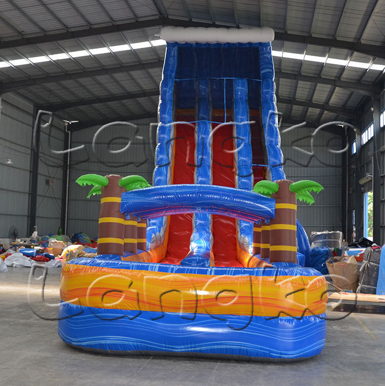 Amusement Park Products Giant palmtree slide pool commercial adult inflatable water slides