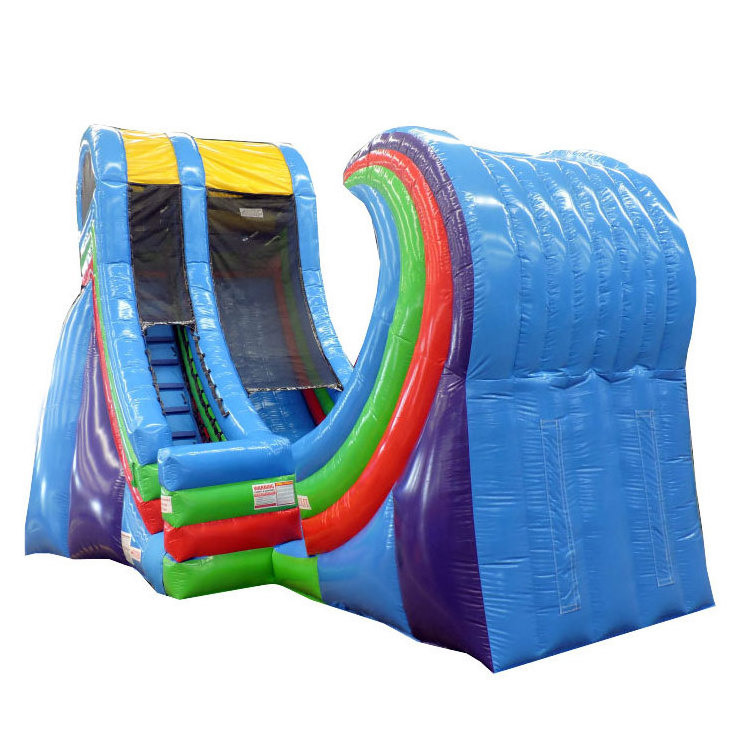 Outdoor giant 21ft wild rapids slides half pipe rampage inflatable water slide for adults