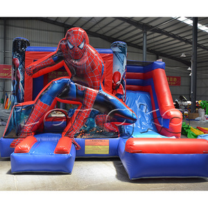 hot sale commercial spider man inflatable bounce combo slide spiderman bouncy castle for sale