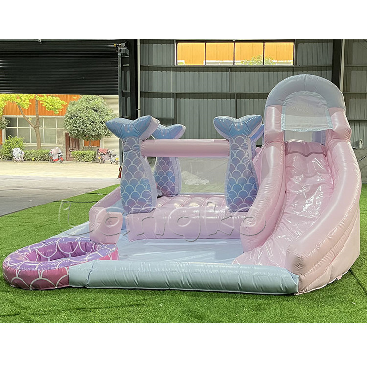 China Langko Inflatables mermaid bounce house china cheap bouncing castle for kids inflatable