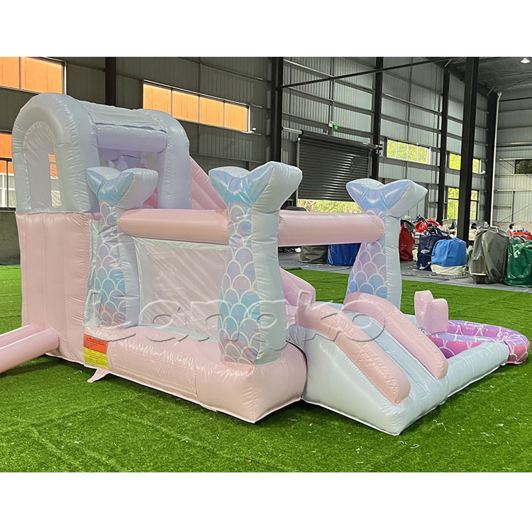 China Langko Inflatables mermaid bounce house china cheap bouncing castle for kids inflatable