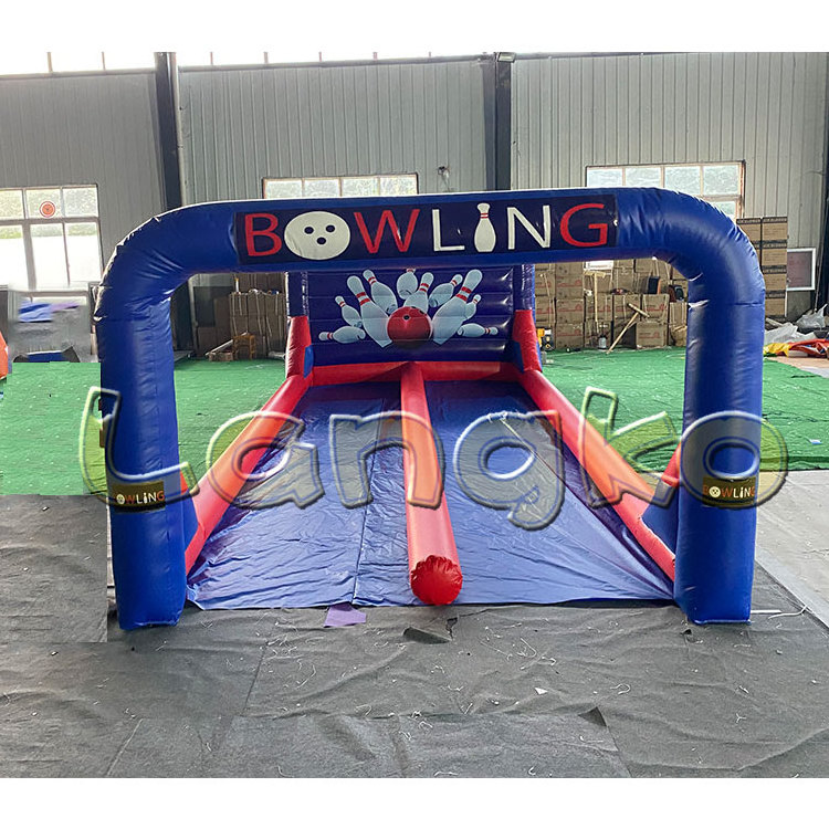 Outdoor PVC tarpaulin inflatable bowling alley blow up bowling simulator game for sale