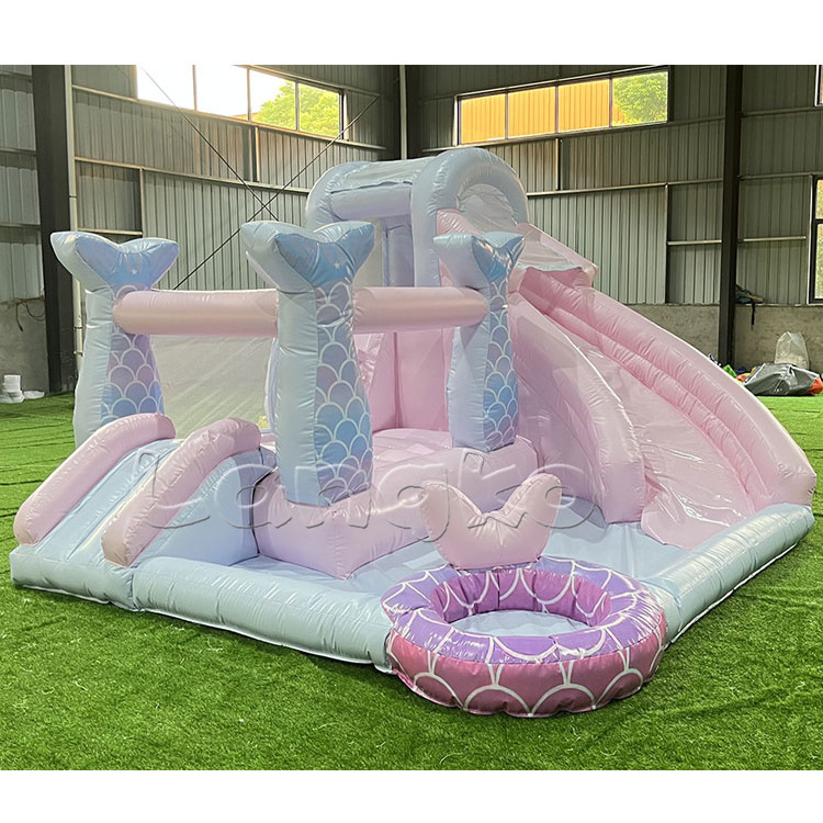 China Langko Inflatables mermaid bounce house china cheap bouncing castle for kids inflatable