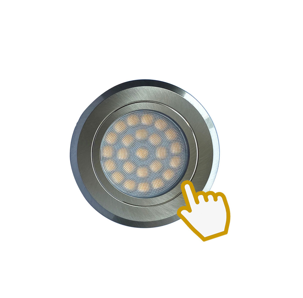 Nickle Satin Brushed LED Ceiling lamp 24V 10-30VDC Memory Touch Control Caravan Motorhome Light Lamp Bulb