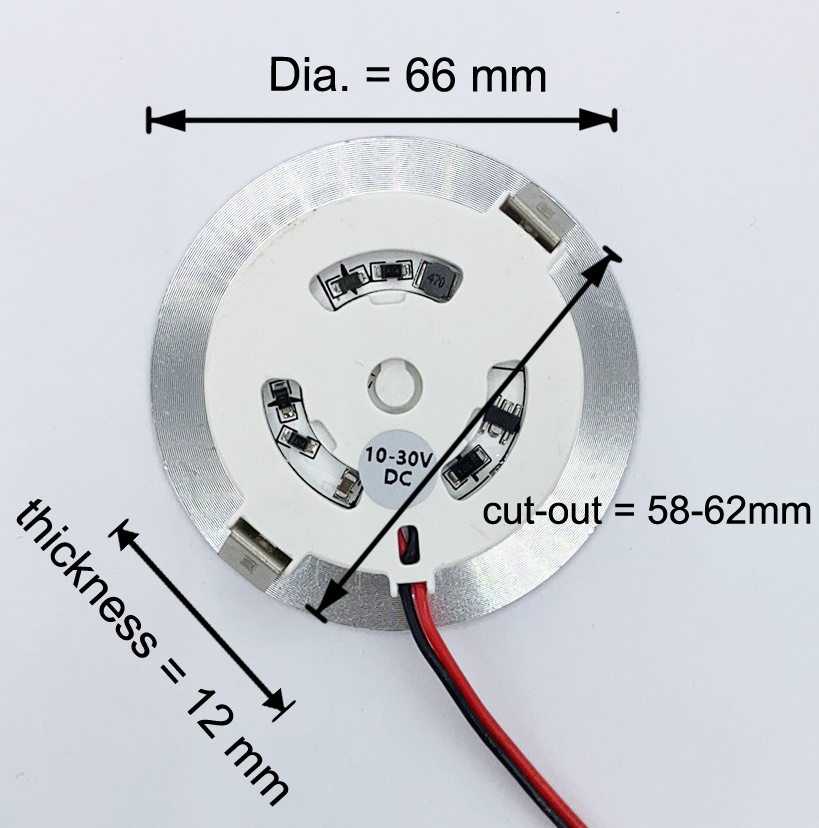 LED Touch Ceiling Light 12V 2W Dimming Smart Light RV Motorhome Lighting Lamp Bulb Brushed Nickle Bezel