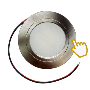 LED Touch Ceiling Light 12V 2W Dimming Smart Light RV Motorhome Lighting Lamp Bulb Brushed Nickle Bezel