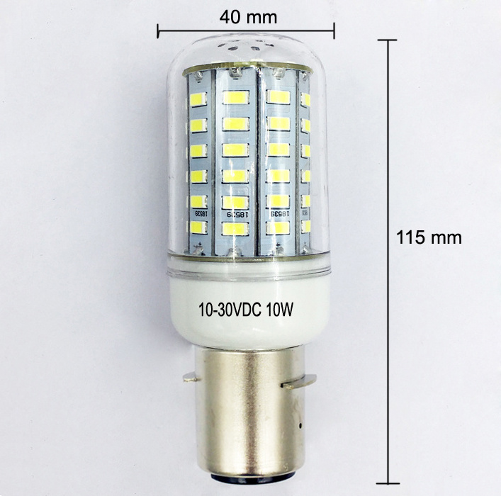 Super Bright 12 24V 6W 10W LED Corn Bulb 10-30V Marine Lamp Bulb E27 E26 Light