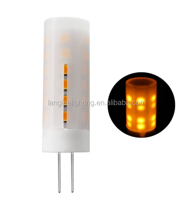 Newest Flickering Flame Effect Fire G4 12V Led flame bulb Flame light 1700K