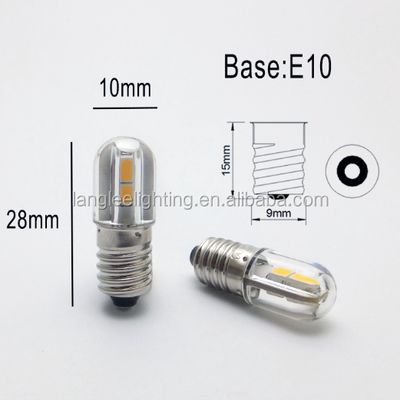 E10 LED Bulb 6V 1W 100LM 6V 12V 24V 36V Ba9s Light Bulb