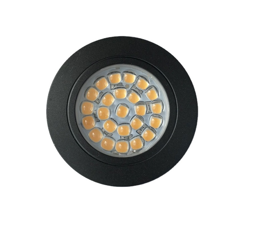 12V 2W Recessed LED Puck Light Polished Chrome Finish Slim Mini Ceiling Light