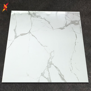 Wear resistant vitrified shiny white marble look polished homogeneous floor ceramic tile