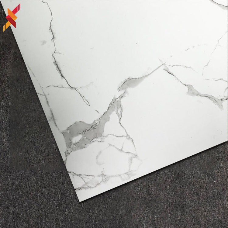 Wear resistant vitrified shiny white marble look polished homogeneous floor ceramic tile