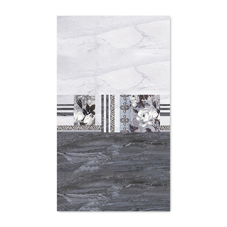 New style with great price backsplash flower grey marble look ceramic wall tile 300x900