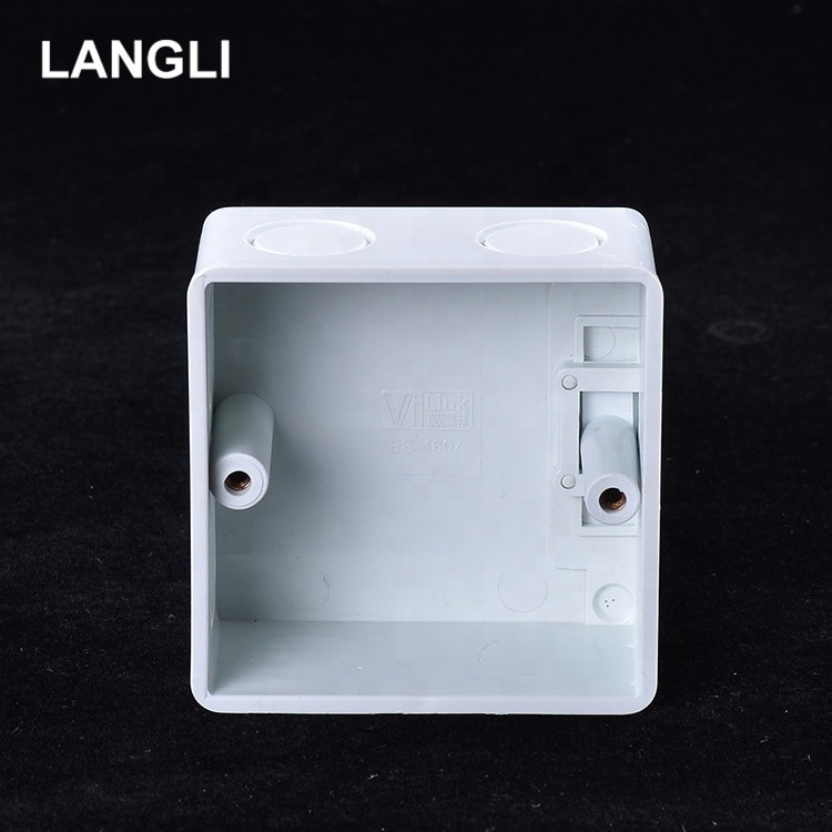 Electrical Plastic Fireproof PVC Push Flush Wall Mounting Switch box Junction box 75*75 74*74 mm Back box