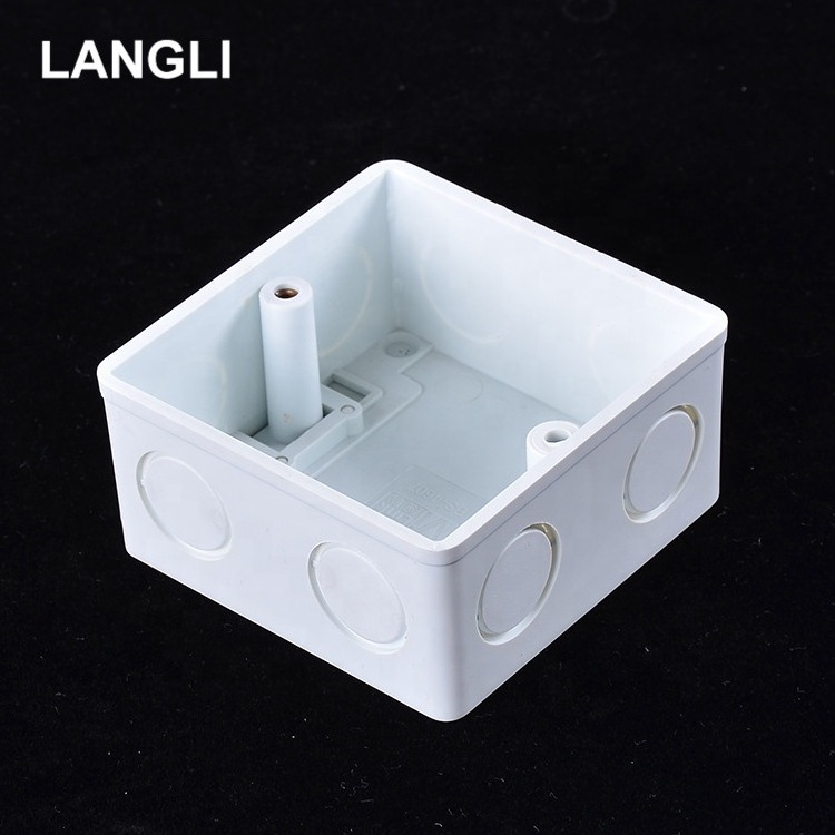 Electrical Plastic Fireproof PVC Push Flush Wall Mounting Switch box Junction box 75*75 74*74 mm Back box