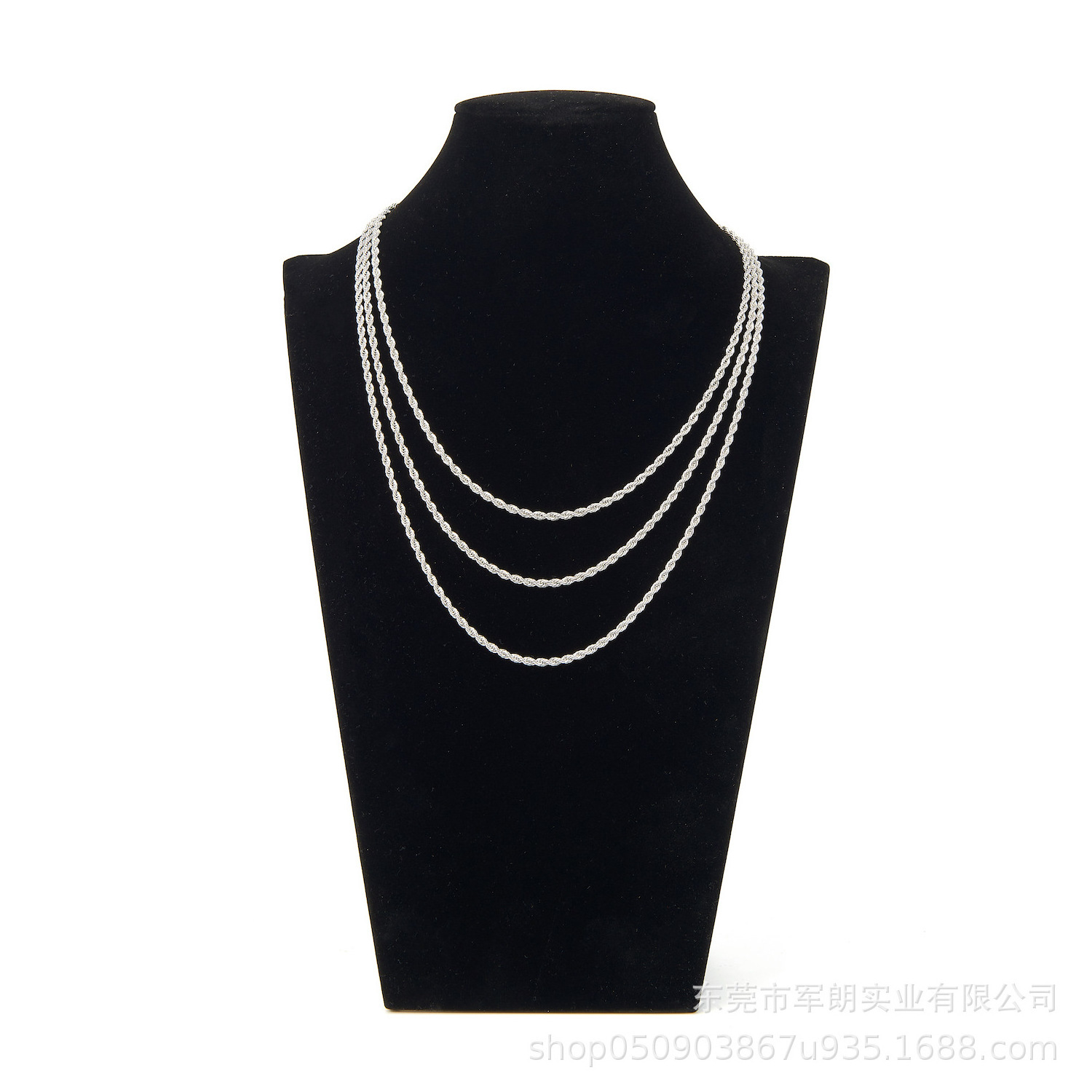 European and American fashion high quality gold plated stainless steel twisted chain 3 mm 3.5 mm chain necklace