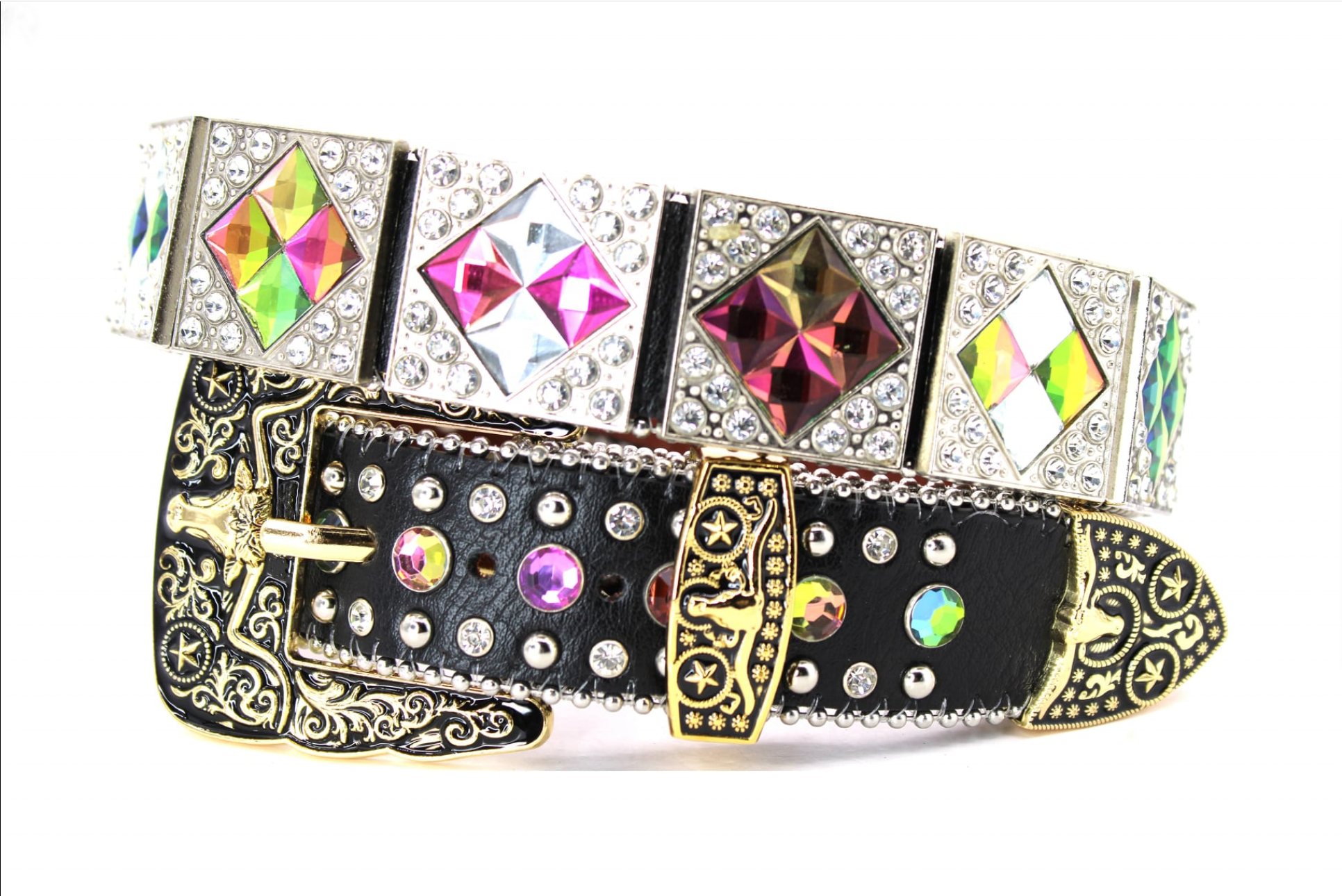 New Trend Bling Bling Rhinestone Belt Men Women Western Cowbuy Cowgirl Crystal Studded Leather Diamond Belt For Jeans