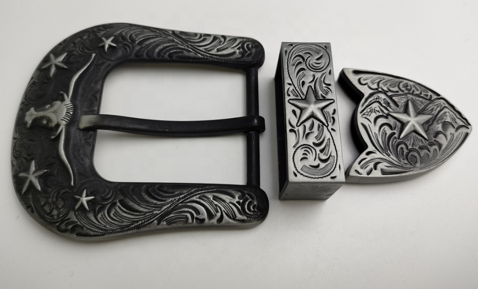 Wholesale New High Quality Custom Set 3 Pcs Cowboy Belt Buckle