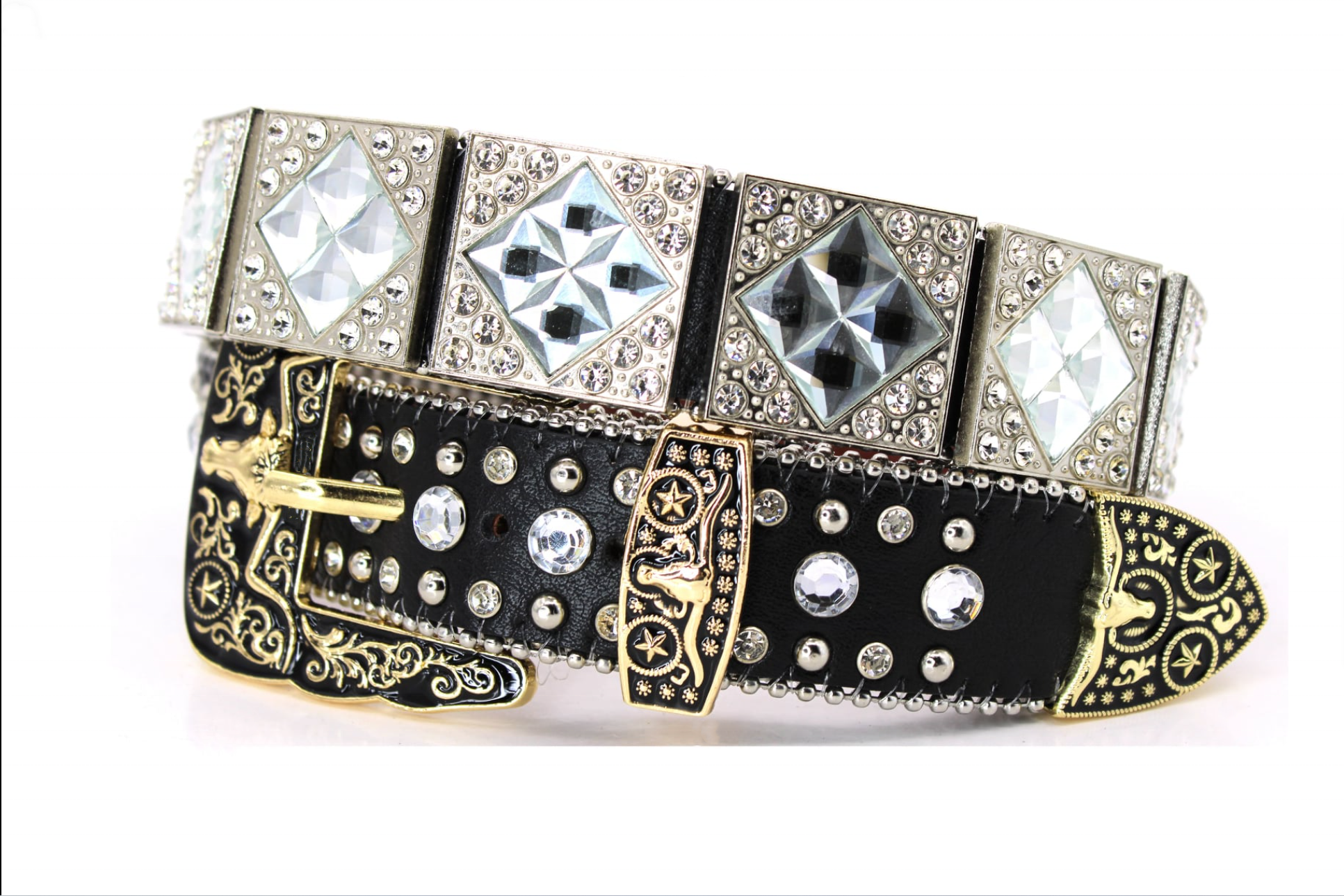 New Trend Bling Bling Rhinestone Belt Men Women Western Cowbuy Cowgirl Crystal Studded Leather Diamond Belt For Jeans