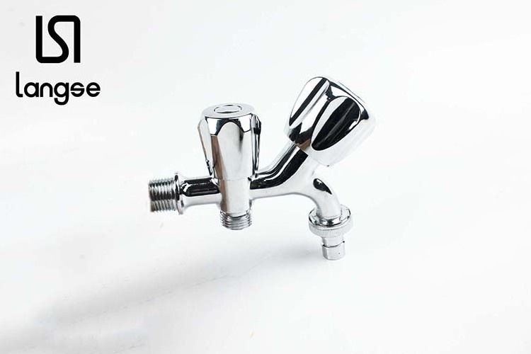 Double handle multi function zinc chrome plating washing machine faucet