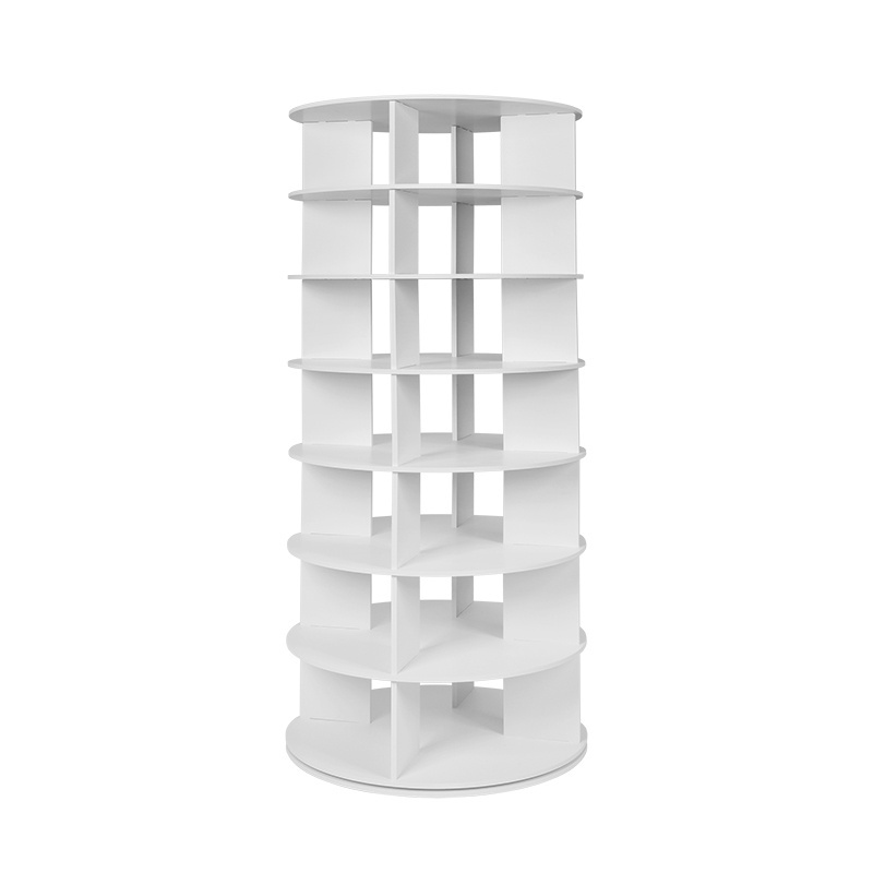 360 Rotating Shoe Rack Storage Organizer Spinning Tower Shoes Storage Shelf Environmentally Friendly PVC Modern Household