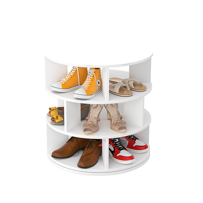 Shoe Rack Storage Organizer Spinning Tower Shoes Storage Shelf 360 Rotating Environmentally Friendly PVC Modern Household