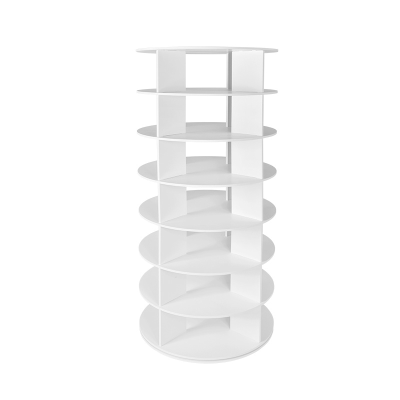 Shoe Rack Storage Organizer Spinning Tower Shoes Storage Shelf 360 Rotating Environmentally Friendly PVC Modern Household