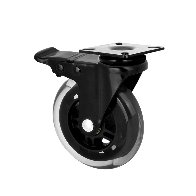 Universal Swivel Caster 4 Inch PU Office Chair Caster Wheels Workbench Tables Wheel Furniture Caster Wheel for Office