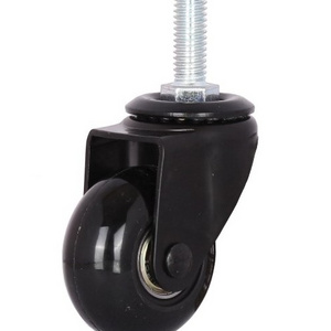 2 Inch Black PU Wheels Caster 50mm Small Furniture Castor