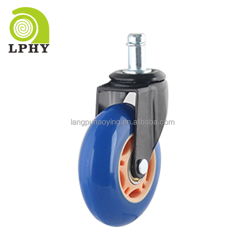 Office Chair Wheels Good Quality PU Caster Wheels with Brake Replacement Wheel for Desk  From China Protect All Floors