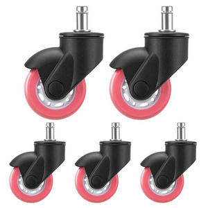 Swivel Caster and Wheel 3 Inch Locking Casters with Brake Medium Duty Pu Contemporary Small Wheels Small Office Chair