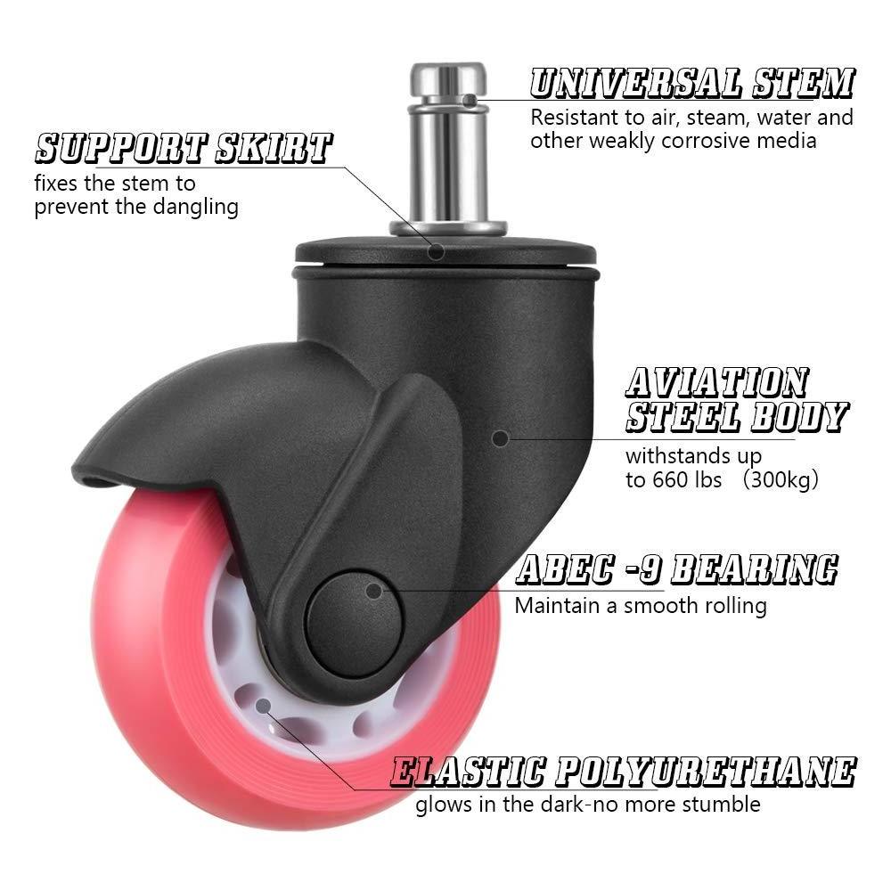 Swivel Caster and Wheel 3 Inch Locking Casters with Brake Medium Duty Pu Contemporary Small Wheels Small Office Chair