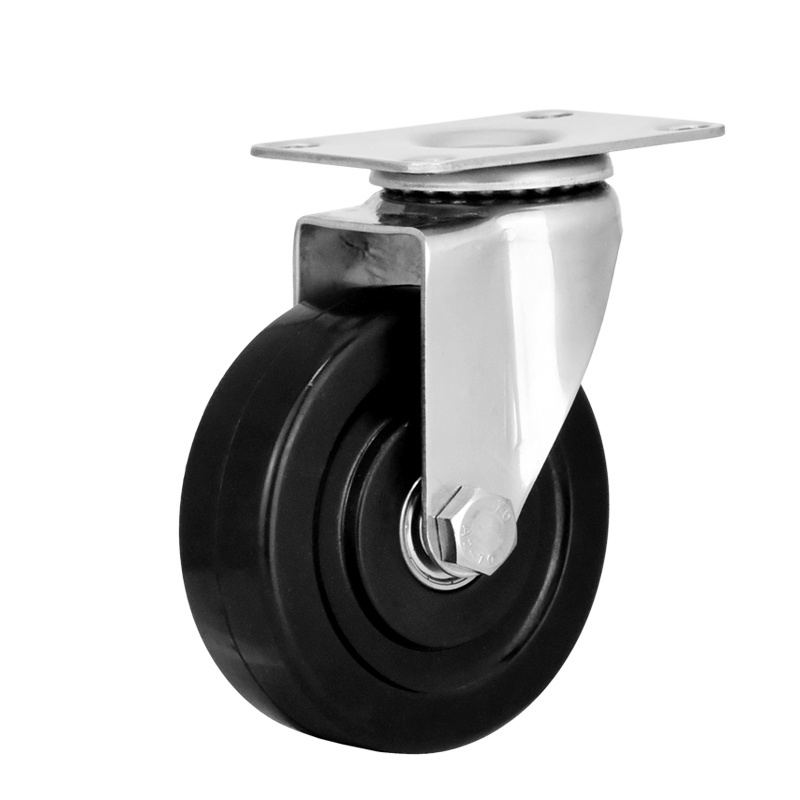 Factory hot selling table stainless steel TPR solid rubber small wheels