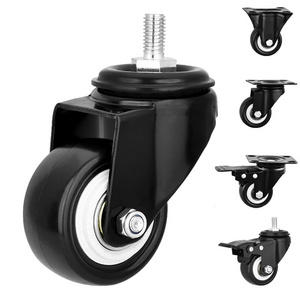 High Quality Industrial Light Duty 2 Inch Caster PVC Wheels Office Chair Trolley Wheels Double Ball Bearing with Brake