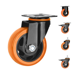 4-Inch 100mm Industrial Universal Cart Casters Swivel Rubber PVC Medium Duty Wheels for Warehouse Use