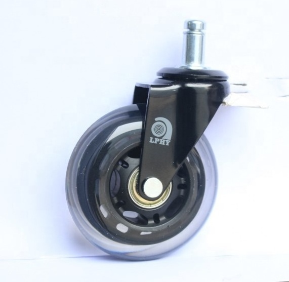 2 Inch Black PU Wheels Caster 50mm Small Furniture Castor