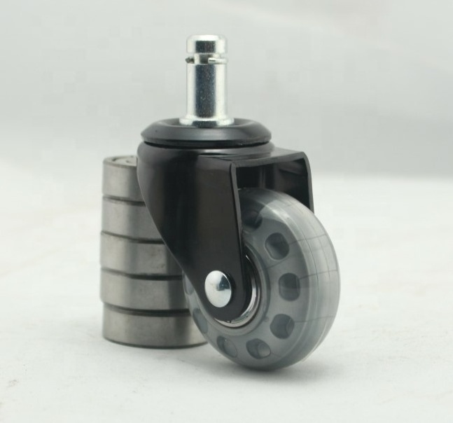 2 Inch Black PU Wheels Caster 50mm Small Furniture Castor